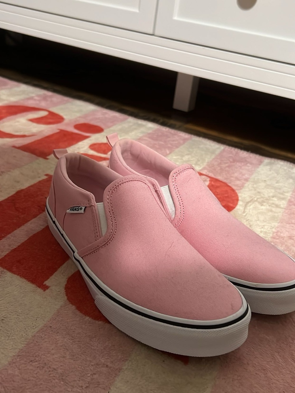 Vans Pink Canvas Slip-On Sneakers